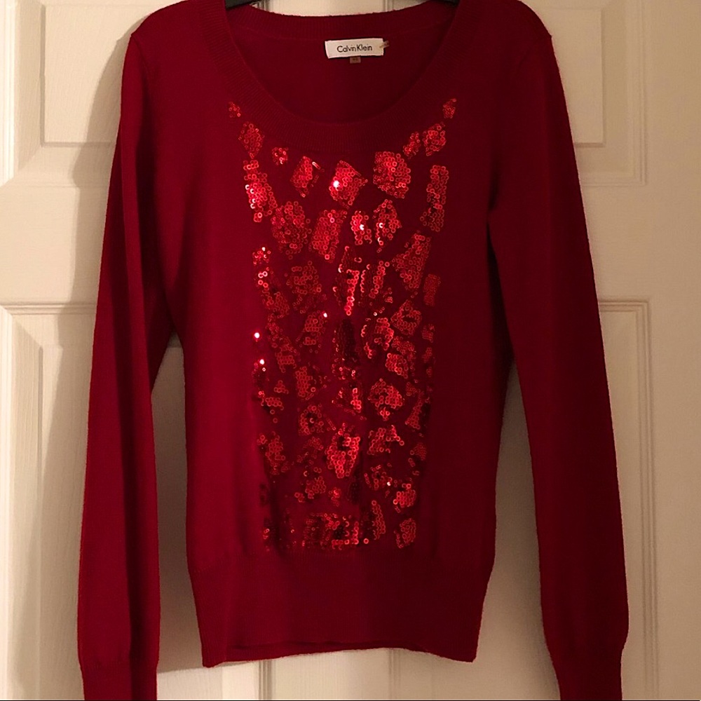 Red sparkly Sweater